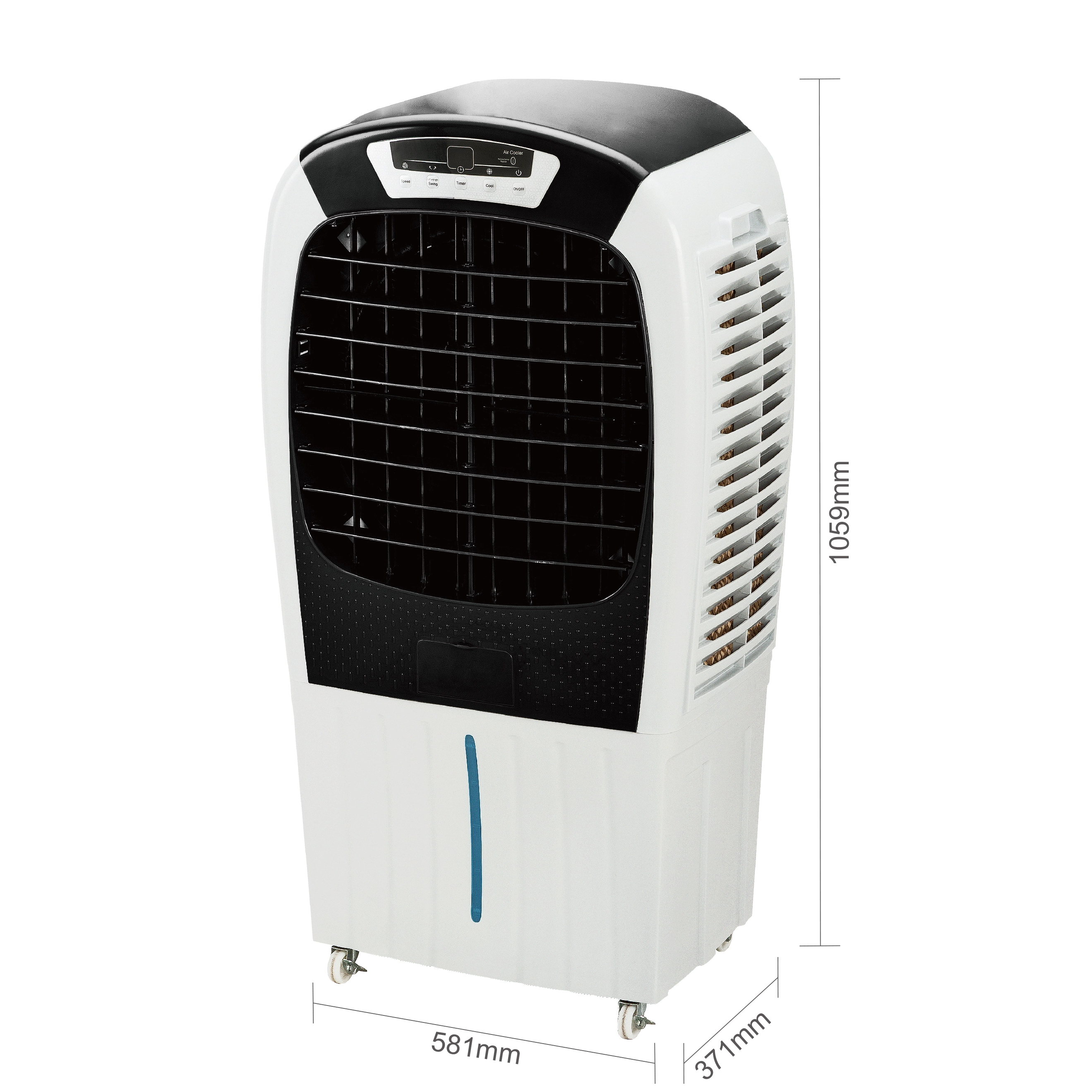 Refroidisseur d'air évaporatif d'eau de refroidisseur à courant alternatif Mobile commercial 40L refroidisseur d'air debout de plancher de ventilateur de refroidissement portatif